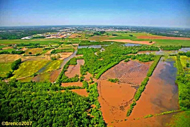 Look South from the Missouri River at flood plain North St Louis